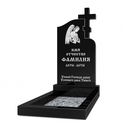 Вертикальный памятник с вырезанным крестом СВ-56
